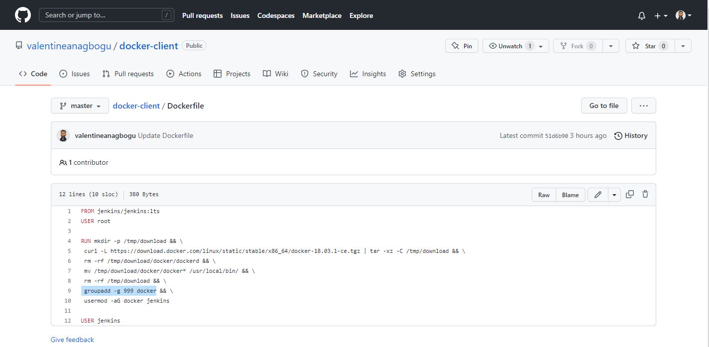 Dockerfile for Jenkins with Docker client