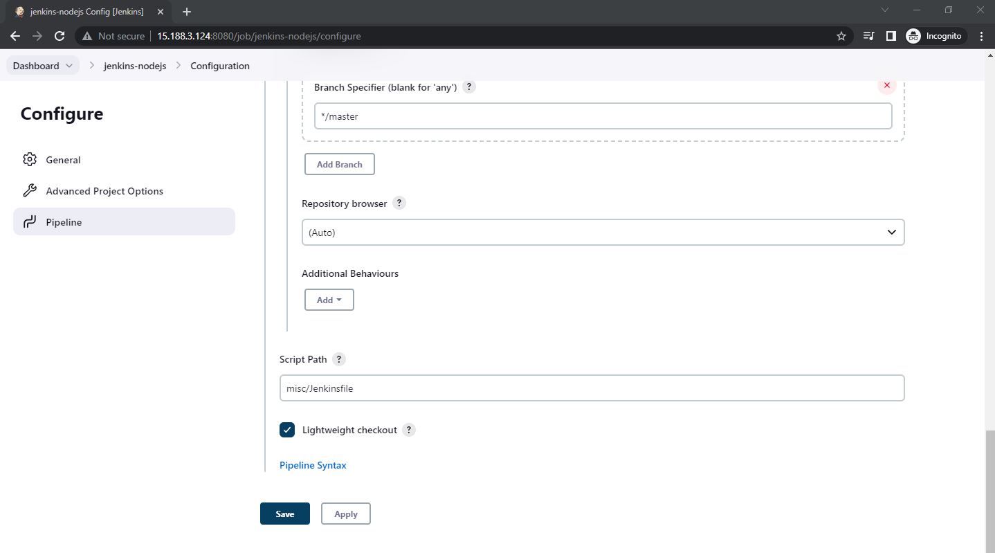 Set Jenkinsfile script path