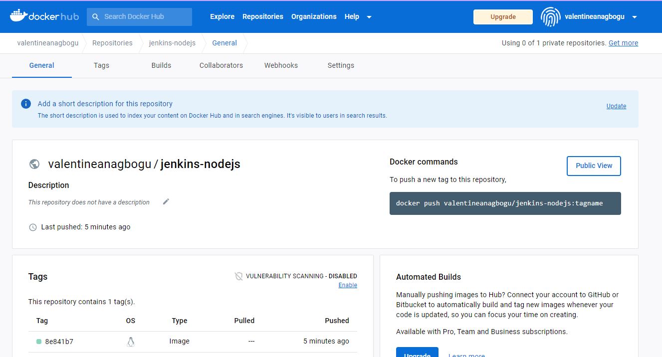 Image pushed to Docker Hub